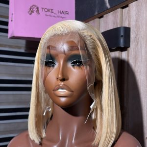 Blonde Bob Wig 10” – 200g 13×4 Swiss Lace Frontal