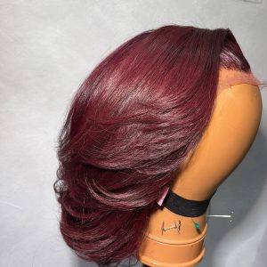 Toks Signature Layers Bob – Cherry 🍒 13×4 HD Lace Frontal Wig 3. Cherry Red Layered Bo