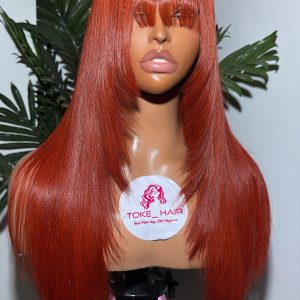 SDD Bone Straight Cajun Layered Closure Fringe Wig – 20” Luxury Unit