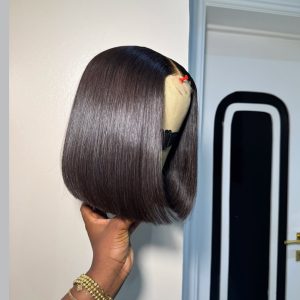 Natural Bone Straight 10 Inch Wig – 2×6 Closure, 200g Full Wig