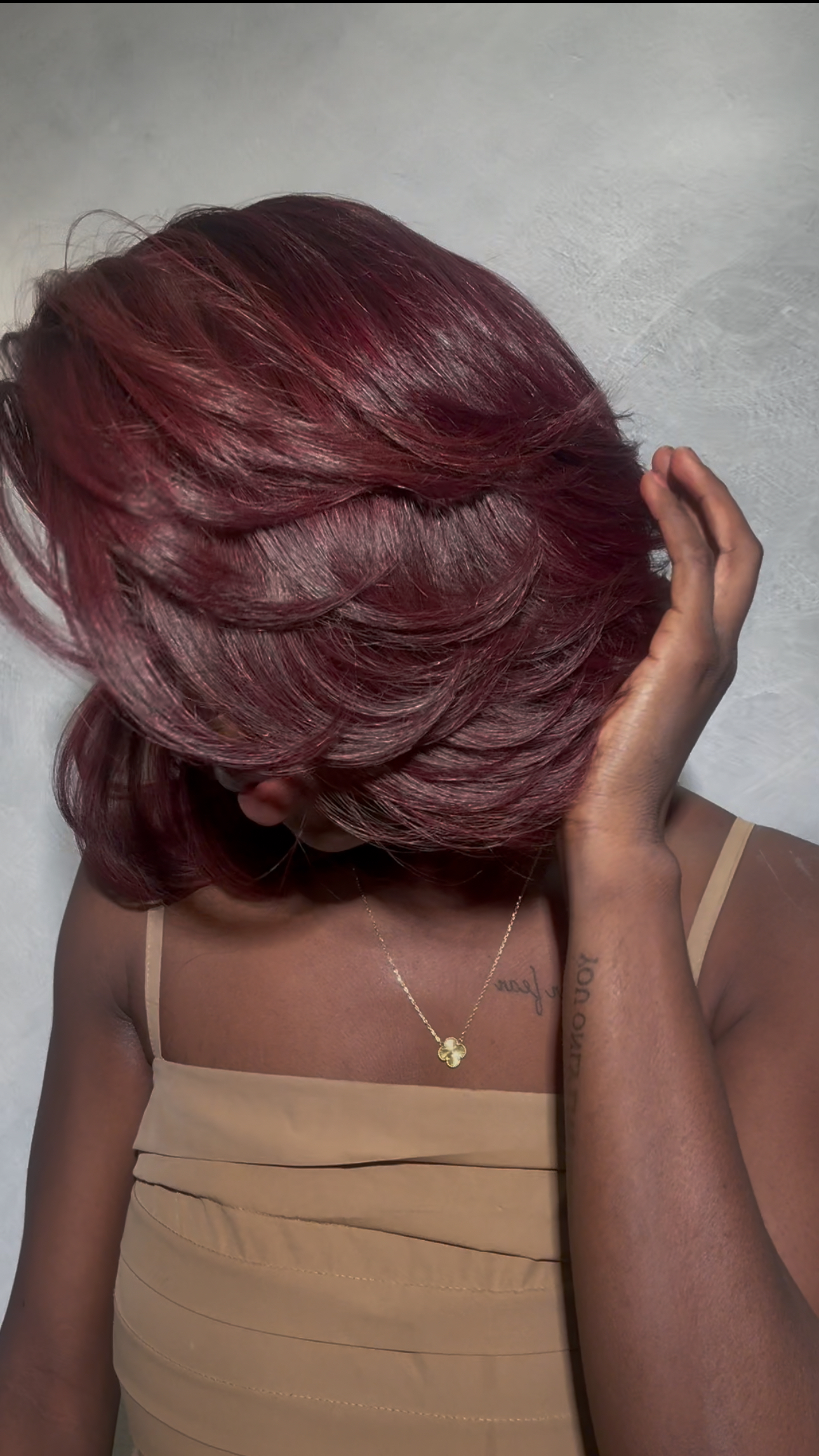 Toks Signature Layers Bob – Cherry 🍒 13x4 HD Lace Frontal Wig 3. Cherry Red Layered Bo - Image 2